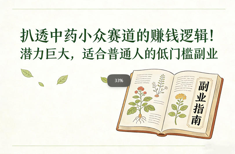 扒透中药小众赛道的賺米逻辑，潜力巨大，适合普通人的低门槛副业-八爪鱼资源库