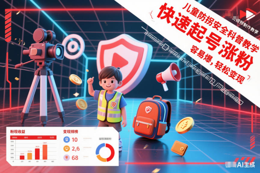 儿童防拐安全科普知识视频制作教学，快速起号涨粉，容易爆，轻松变现-八爪鱼资源库