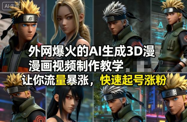 外网爆火的AI生成3D漫画视频制作教学，让你流量暴涨，快速起号涨粉！-八爪鱼资源库