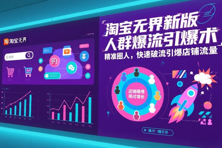 淘宝无界新版人群爆流引爆术，精准圈人，快速破流引爆店铺流量-八爪鱼资源库