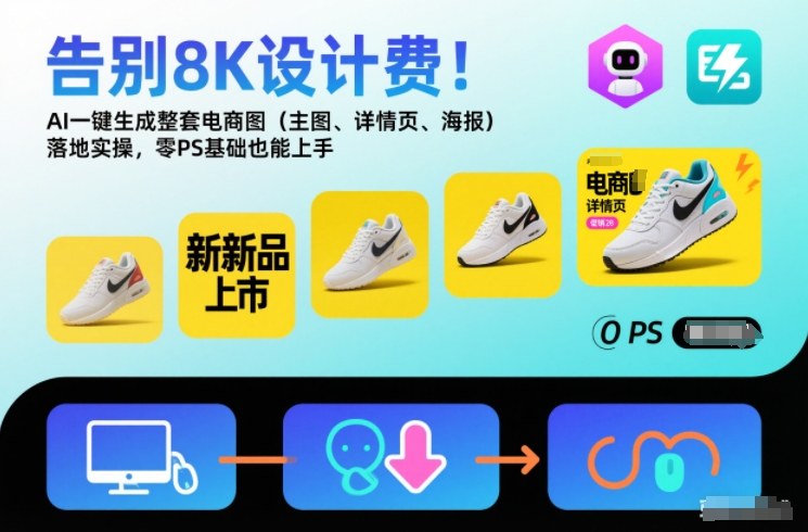 告别8K设计费！AI一键生成整套电商图（主图、详情页、海报）落地实操，零PS基础也能上手-八爪鱼资源库