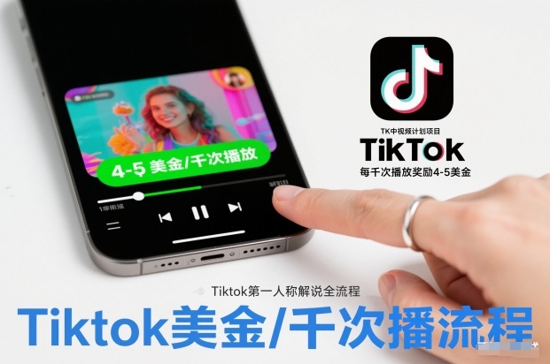 TK中视频计划项目，Tiktok第一人称解说流程，每干次播放奖励4-5美金-八爪鱼资源库