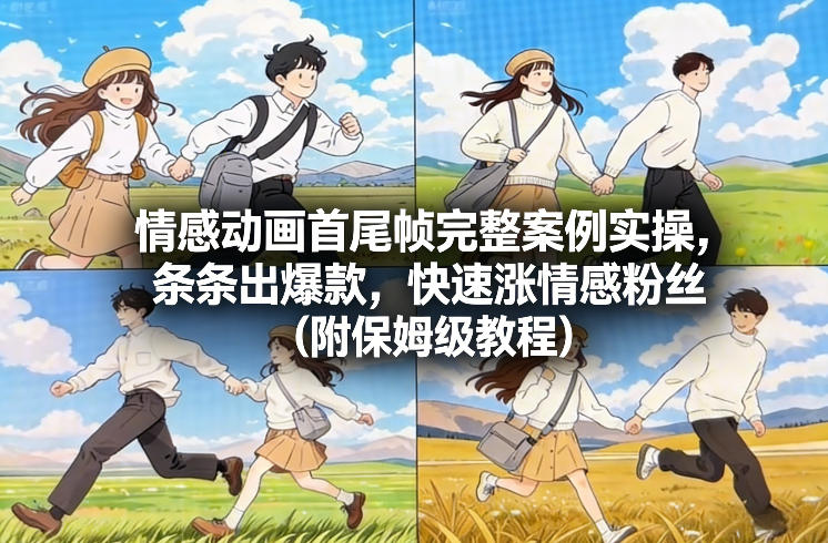 情感动画首尾帧完整案例实操，条条出爆款，快速涨情感粉丝（附保姆级教程）-八爪鱼资源库