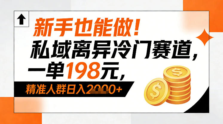 新手也能做！私域离异冷门赛道，一单198，精准人群日入1k+-八爪鱼资源库