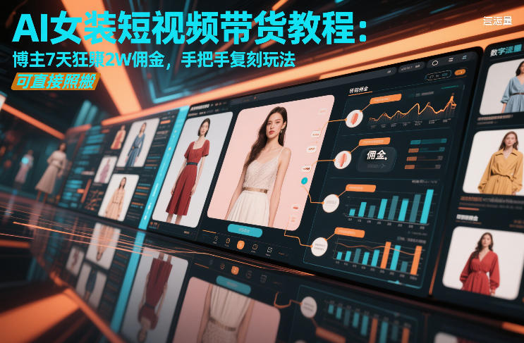 AI女装短视频带货教程：博主7天狂賺2W佣金，手把手复刻玩法，可直接照搬-八爪鱼资源库