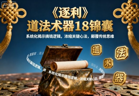 《逐利》道法术器18锦囊，系统化揭示搞钱逻辑，浓缩关键心法，颠覆传统思维（更新）-八爪鱼资源库