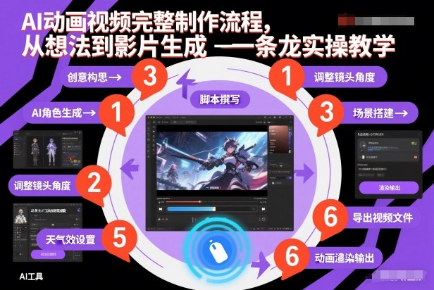 AI动画视频完整制作流程，从想法到影片生成一条龙实操教学-八爪鱼资源库