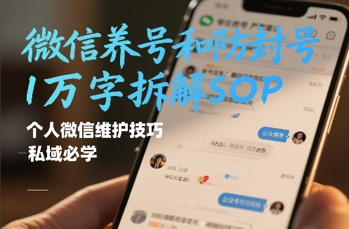 微信养号和防封号1万字拆解SOP，个人微信维护技巧，私域必学【文档】-八爪鱼资源库