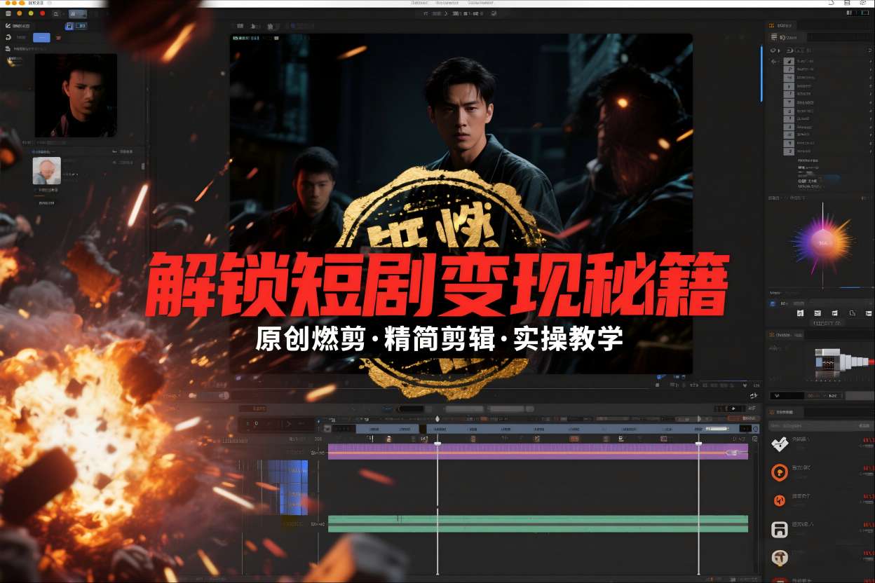 短剧拉新之原创燃剪精简剪辑实操课，解锁短剧变现秘籍-八爪鱼资源库