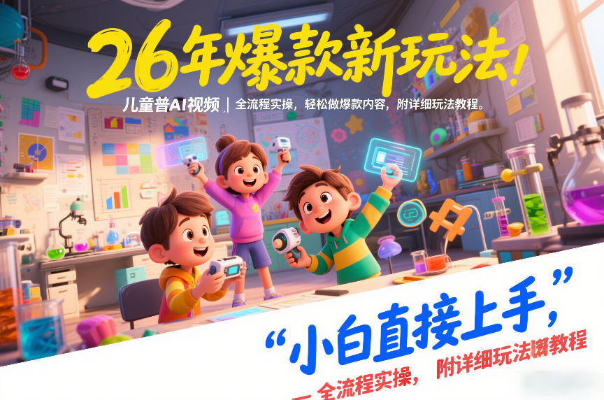 26年爆款新玩法，儿童科普AI视频，全流程实操，轻松做爆款内容，小白直接上手，附详细玩法教程-八爪鱼资源库