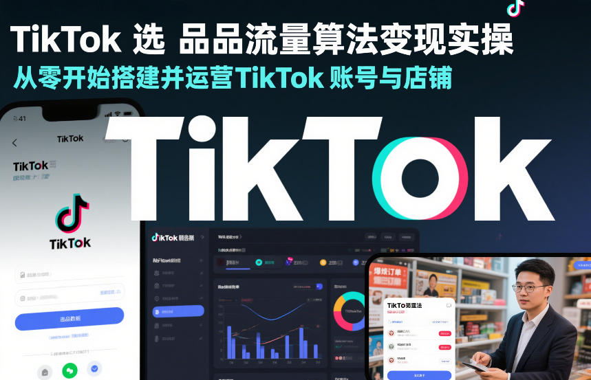 TikTok选品流量算法变现实操，从零开始搭建并运营TikTok账号与店铺-八爪鱼资源库