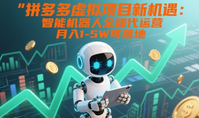 拼多多虚拟项目新机遇：智能机器人全程代运营，月入1-5W可落地【揭秘】-八爪鱼资源库
