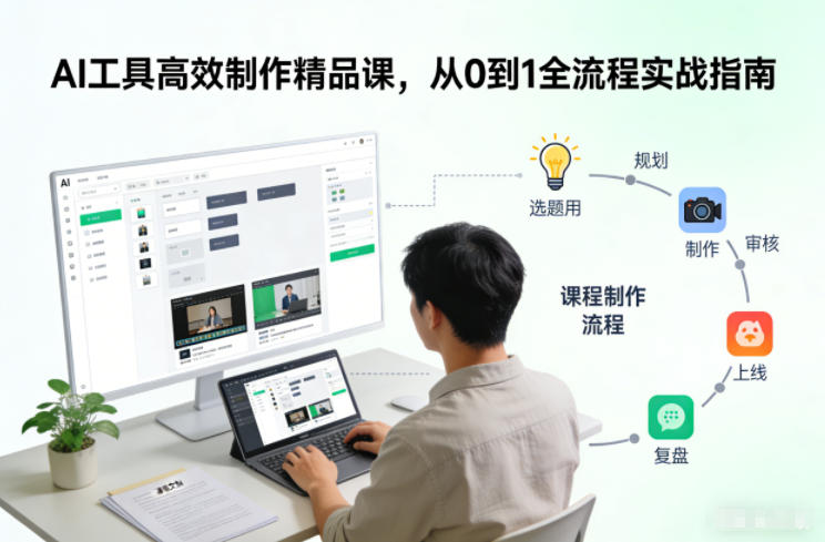 AI工具高效制作精品课，从0到1全流程实战指南-八爪鱼资源库