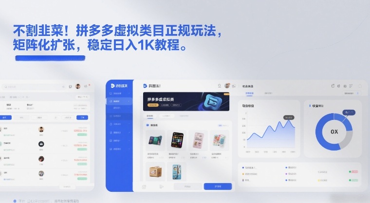 不割韭菜！拼多多虚拟类目正规玩法，矩阵化扩张，稳定日入1K教程【揭秘】-八爪鱼资源库