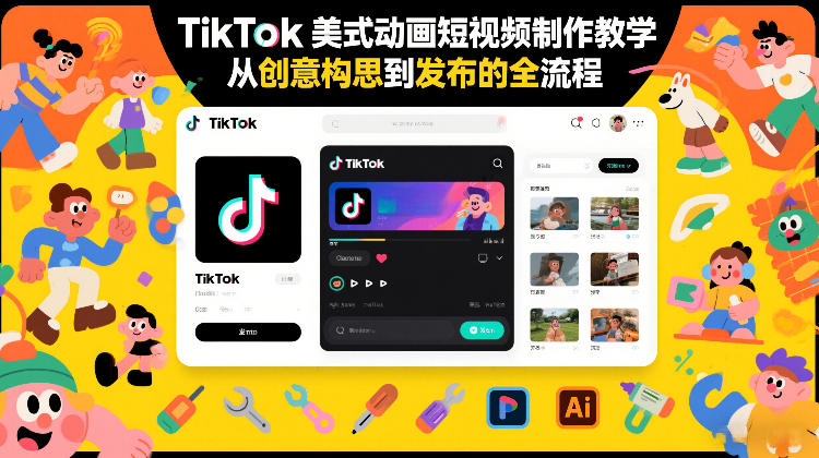 TikTok美式动画短视频制作教学，从创意构思到发布的全流程-八爪鱼资源库