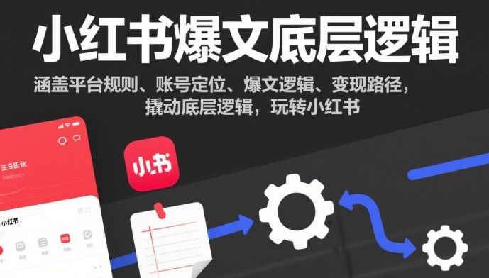 小红书爆文底层逻辑，涵盖平台规则、账号定位、爆文逻辑、变现路径，撬动底层逻辑，玩转小红书-八爪鱼资源库