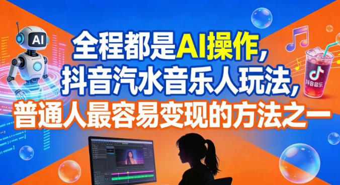 全程都是AI操作，抖音汽水音乐人玩法，普通人最容易变现的方法之一-八爪鱼资源库