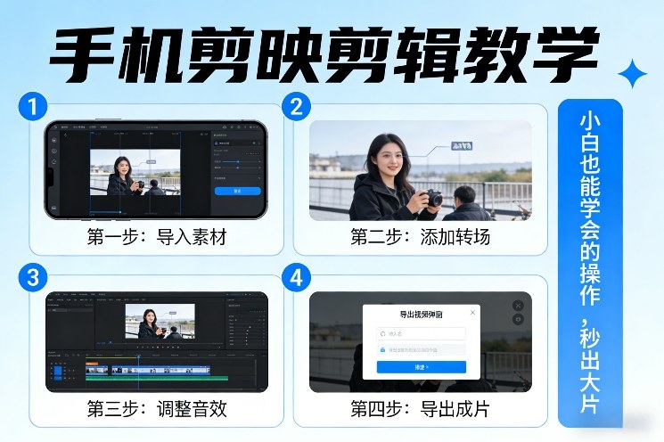 手机剪映剪辑教学，小白也能学会的操作，秒出大片-八爪鱼资源库