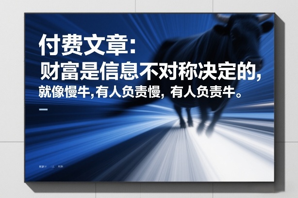 付费文章：财富是信息不对称决定的，就像慢牛，有人负责慢，有人负责牛-八爪鱼资源库