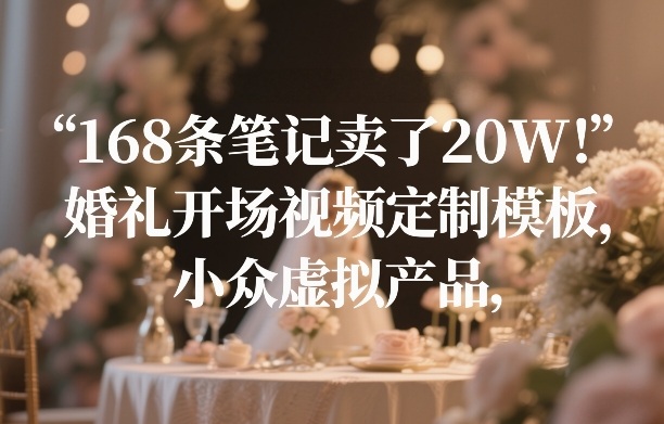 168条笔记卖了20W！婚礼开场视频定制模板，小众虚拟产品-八爪鱼资源库
