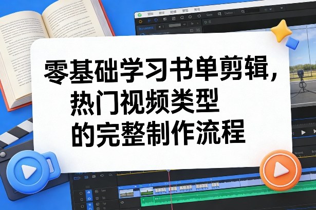 零基础学习书单剪辑，热门视频类型的完整制作流程（更新2026）-八爪鱼资源库