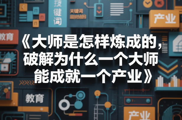 大师是怎样炼成的，破解为什么一个大师，能成就一个产业【电子书】-八爪鱼资源库