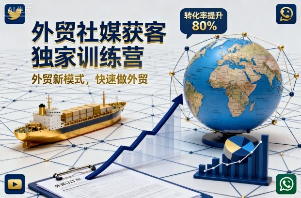 外贸社媒获客独家训练营，外贸新模式，快速做外贸（更新26年2月）-八爪鱼资源库