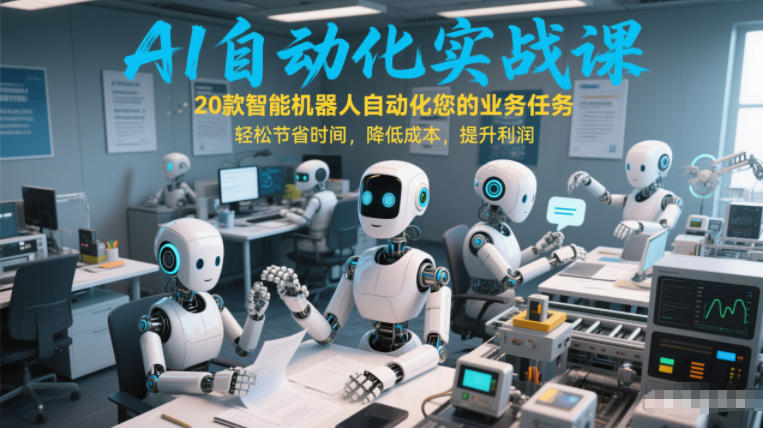 AI自动化实战课：20款智能机器人自动化您的业务任务，轻松节省时间，降低成本，提升利润-八爪鱼资源库
