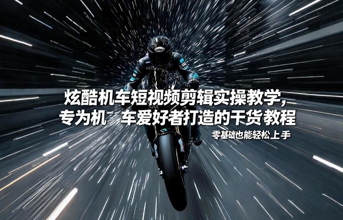 炫酷机车短视频剪辑实操教学，专为机车爱好者打造的干货教程，零基础也能轻松上手-八爪鱼资源库