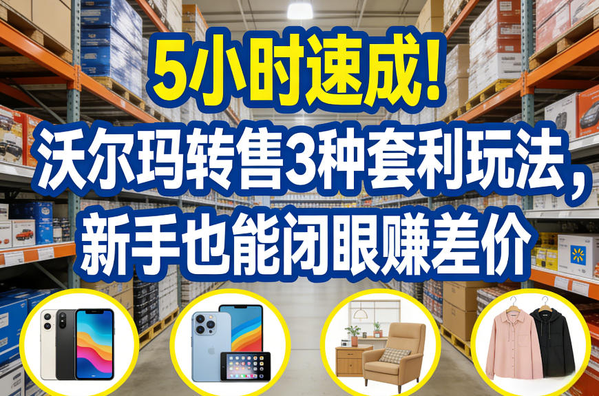 5小时速成！沃尔玛转售3种套利玩法，新手也能闭眼賺差价-八爪鱼资源库