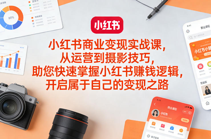 小红书商业变现实战课，从运营到摄影技巧，助您快速掌握小红书賺钱逻辑，开启属于自己的变现之路-八爪鱼资源库