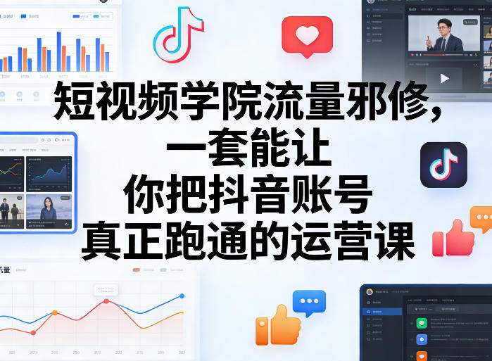 短视频学院流量邪修，一套能让你把抖音账号真正跑通的运营课-八爪鱼资源库