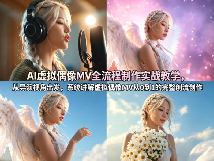 AI虚拟偶像MV全流程制作实战教学，从导演视角出发，系统讲解虚拟偶像MV从0到1的完整创作流程-八爪鱼资源库