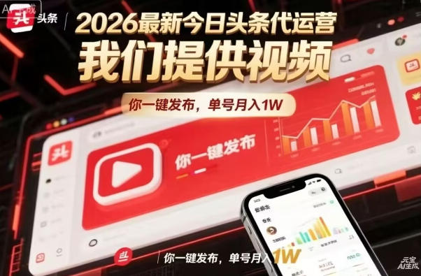 今日头条躺賺模式，你9我1，操作简单，一键发布，单机日入数百，长期合作【揭秘】-八爪鱼资源库