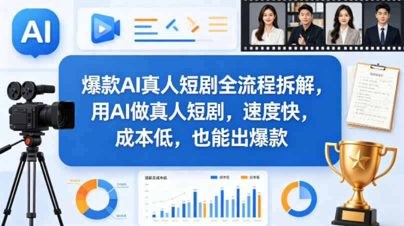 爆款AI真人短剧全流程拆解，用AI做真人短剧，速度快，成本低，也能出爆款-八爪鱼资源库