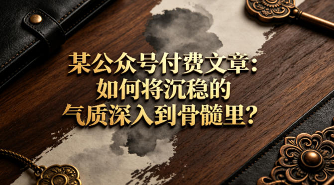 某公众号付费文章：如何将沉稳的气质深入到骨髓里？-八爪鱼资源库