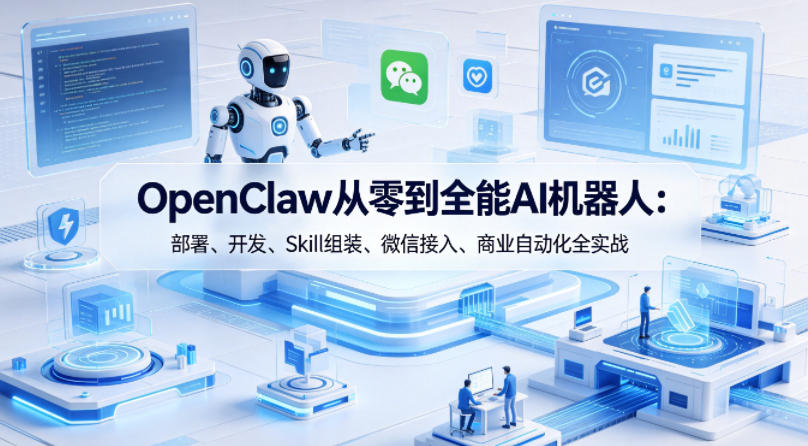 OpenClaw从零到全能AI机器人：部署、开发、Skill组装、微信接入、商业自动化全实战-八爪鱼资源库