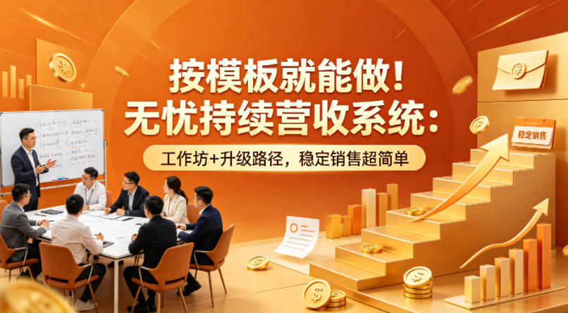 按模板就能做！无忧持续营收系统：工作坊+升级路径，稳定销售超简单【原创双语字幕】-八爪鱼资源库