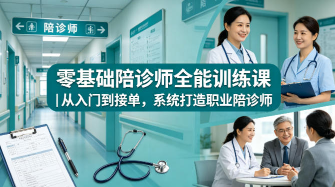 零基础陪诊师全能训练课｜从入门到接单，系统打造职业陪诊师-八爪鱼资源库