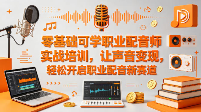 零基础可学职业配音师实战培训，让声音变现，轻松开启职业配音新赛道-八爪鱼资源库
