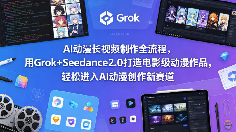 AI动漫长视频制作全流程，用Grok+Seedance2.0打造电影级动漫作品，轻松进入AI动漫创作新赛道-八爪鱼资源库