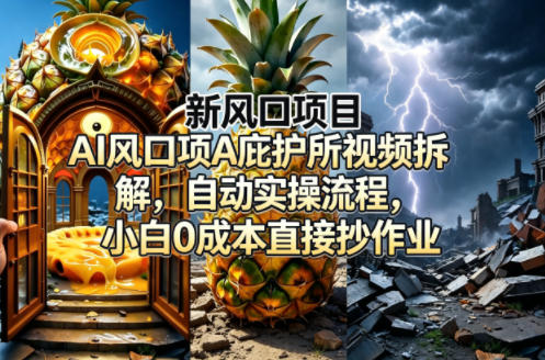 新风口项目AI庇护所视频拆解，自动实操流程，小白0成本直接抄作业-八爪鱼资源库