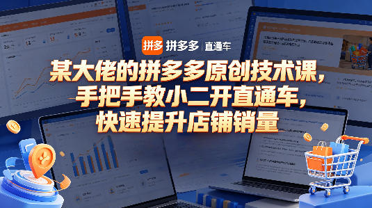 某大佬的拼多多原创技术课，手把手教小二开直通车，快速提升店铺销量-八爪鱼资源库