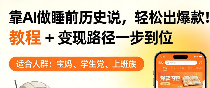 靠AI做睡前历史解说，轻松出爆款！教程+变现路径一步到位，单个视频收益1K+【揭秘】-八爪鱼资源库