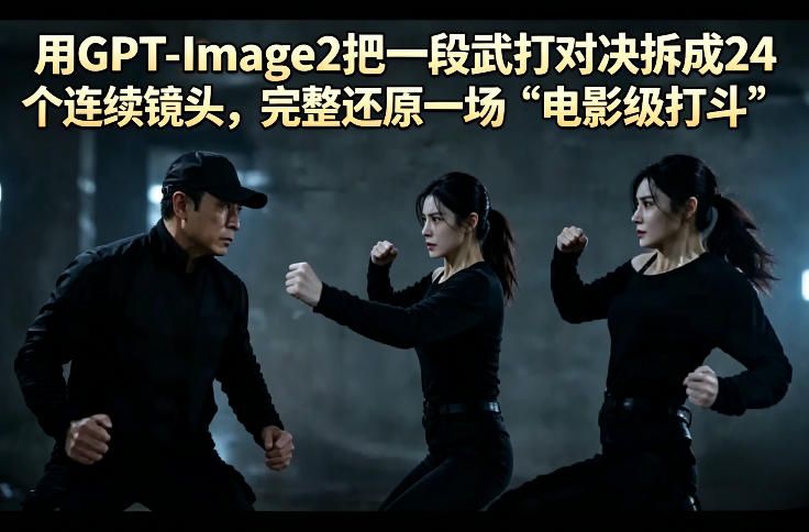 用GPT-Image2把一段武打对决拆成24个连续镜头，完整还原一场“电影级打斗”-八爪鱼资源库