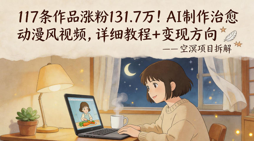 117条作品涨粉131.7W！AI制作治愈动漫风视频，详细教程+变现方向-八爪鱼资源库