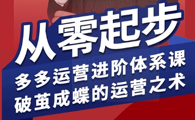 拼多多运营进阶系统课，从零起步，多多运营进阶体系课，破茧成蝶的运营之术（更新26年4月）-八爪鱼资源库