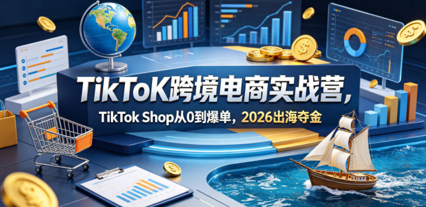 TikToK跨境电商实战营，TikTok Shop从0到爆单，2026出海夺金-八爪鱼资源库