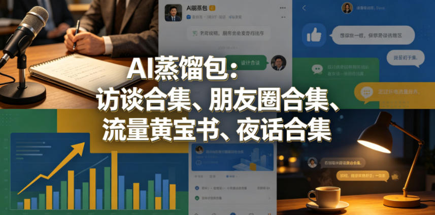 AI蒸馏包：访谈合集、朋友圈合集、流量黄宝书、夜话合集【文档】-八爪鱼资源库