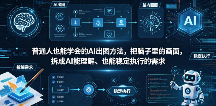 普通⼈也能学会的AI出图⽅法，把脑子里的画面，拆成AI能理解、也能稳定执行的需求【文档】-八爪鱼资源库